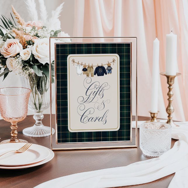 Luxsary  Bear Plaid Baby Shower Gift Card Poster (Von Creator hochgeladen)