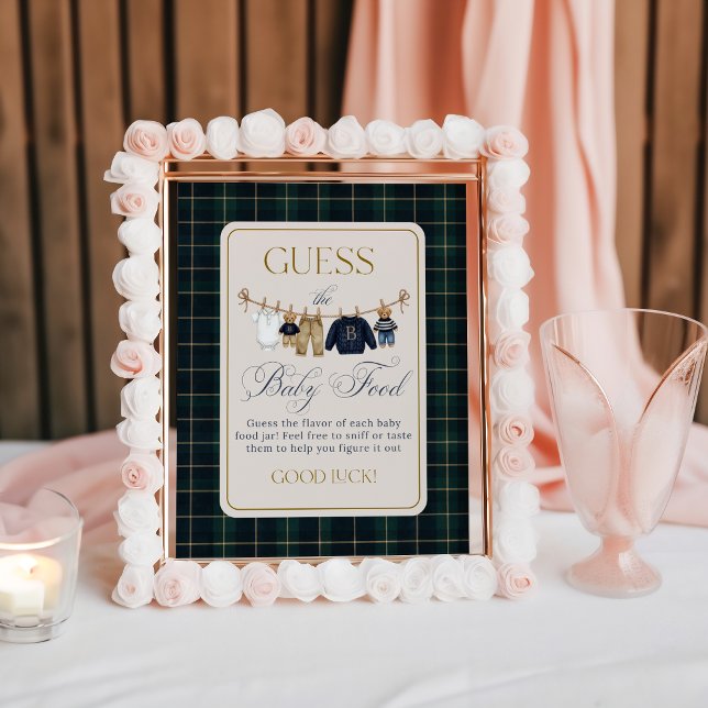 Luxsary  Bear Plaid Baby Shower Guess Baby Food Poster (Von Creator hochgeladen)