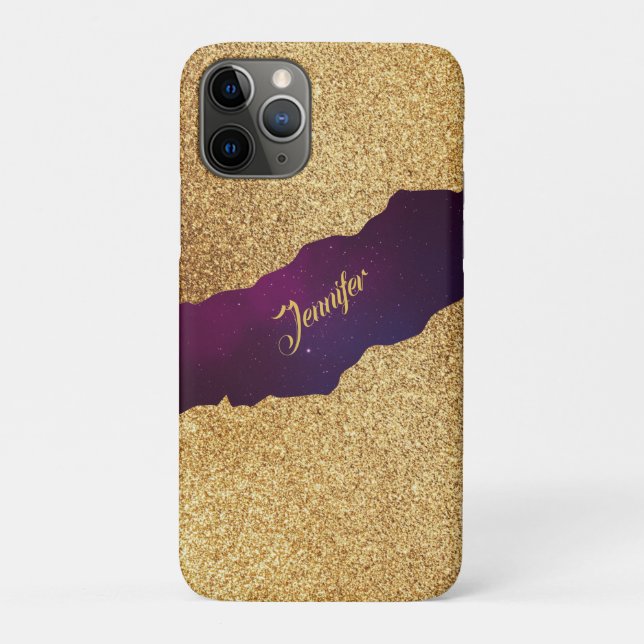 Luxuriös bedrucktes falsches Gold-Glitter-Texture  Case-Mate iPhone Hülle (Rückseite)