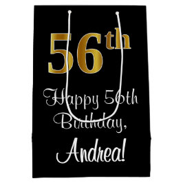 Luxuriös, elegant, Imitate Gold Look 56. Geburtsta Mittlere Geschenktüte