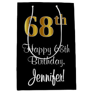 Luxuriös, elegant, Imitate Gold Look 68. Geburtsta Mittlere Geschenktüte