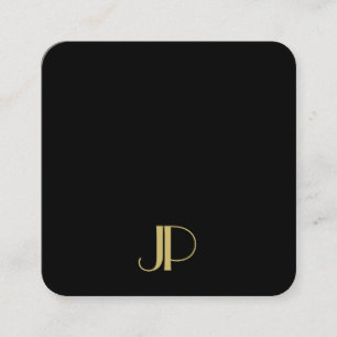 Luxuriös Elegantes Template Monogramm Schwarz und Quadratische Visitenkarte