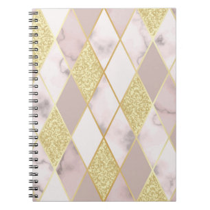 Luxuriös Marble Golden Geometric Notizblock