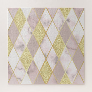 Luxuriös Marble Golden Geometric Puzzle