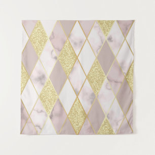 Luxuriös Marble Golden Geometric Wandteppich