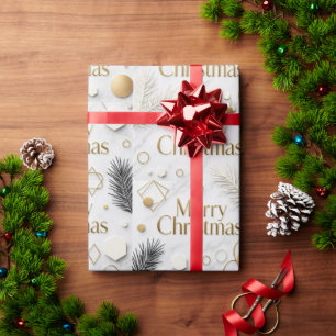 Luxuriös Marmor Gold Frohe Weihnachten Elegantes W Geschenkpapier