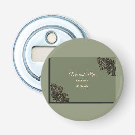 Luxuriös Modernes Sage Green & Gold Metall Flaschenöffner