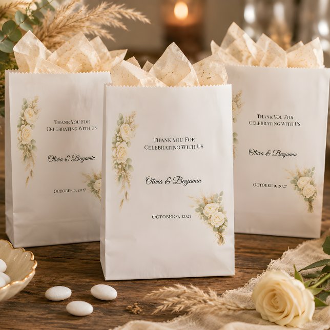 Luxuriös Rustikal mit Pampasgras-Blumen  Geschenktütchen (Part of the luxury rustic wedding them collection, favor bags)