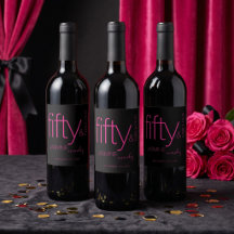 Luxuriös Schwarze Pink Fifty und Fabulous Geburtst