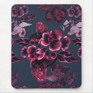 Luxuriös stilvolle Wasserfarbe Navy Blau Burgund Mousepad