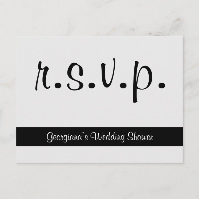 Luxuriös und elegant "r.s.v.p." Postkarte (Vorderseite)