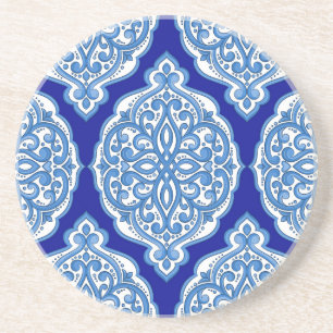 Luxuriös weiß-blau, türkisch dekoriert. getränkeuntersetzer