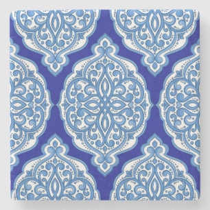Luxuriös weiß-blau, türkisch dekoriert. steinuntersetzer