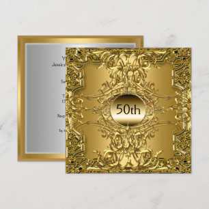 Luxuriöse 50. goldene Geburtstagsfeier Einladung
