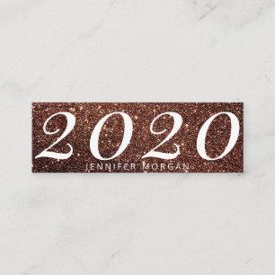 Luxuriöse Abschluss Kupfer Glitzer Name Card Mini Visitenkarte