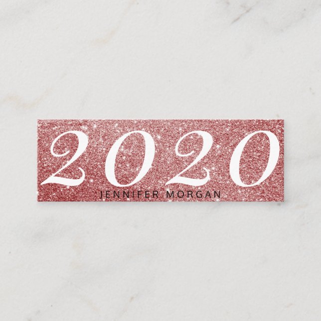 Luxuriöse Abschluss Rose Gold Glitzer Name Card Mini Visitenkarte (Vorderseite)