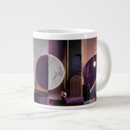 Luxuriöse abstrakte geometrische reiche Purpur- un Jumbo-Tasse