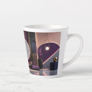 Luxuriöse abstrakte geometrische reiche Purpur- un Milchtasse