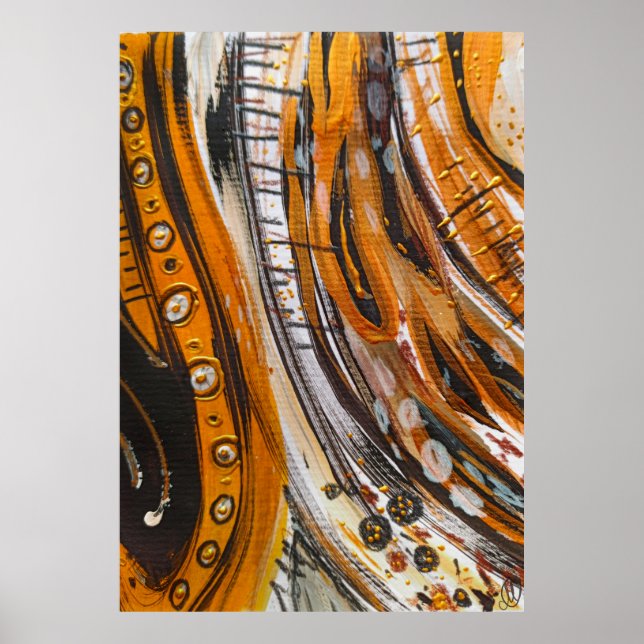 Luxuriöse abstrakte Musterkunst Luxus abstrakte Ku Poster (Vorne)