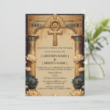 Luxuriöse ägyptische Pharaonen-Hochzeitseinladung 