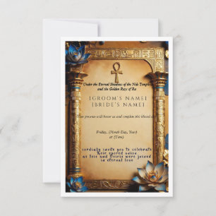 Luxuriöse ägyptische Pharaonen-Hochzeitseinladung Save The Date