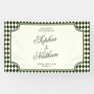 Luxuriöse alte Olive-Grün-Elfenbein-Hochzeit im Vi Banner