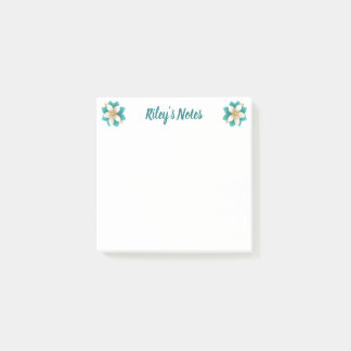 Luxuriöse Aquamarine Blumenbezeichnung Post-it Klebezettel