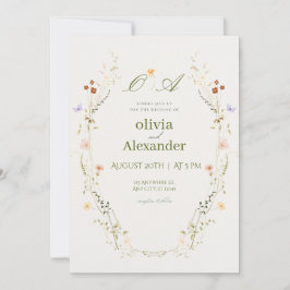 Luxuriöse Aquarell-Blumen-Hochzeitseinladung | Ele Einladung