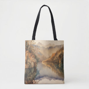 Luxuriöse Aquarell-Herbst-Bergsee