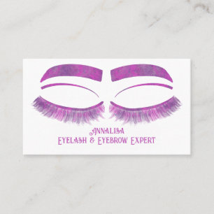 Luxuriöse Aquarellucht & Brow Beauty, Lila Visitenkarte