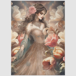 Luxuriöse ätherische Beauty & Baroque Style Floral Seidenpapier