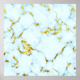 Luxuriöse Azure Gilded Pottery Keramik Art Poster