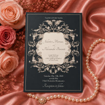 Luxuriöse barocke Hochzeitseinladung