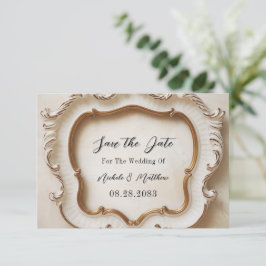 Luxuriöse Barockstil White Gold Hochzeit Save The Date