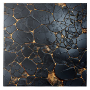 Luxuriöse Black and Gold Abstrakt Fliese