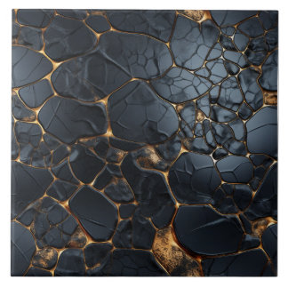 Luxuriöse Black and Gold Abstrakt Fliese