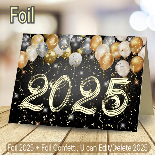 Luxuriöse Black and Gold Confetti Ballon Neues Jah