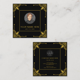 Luxuriöse Black Calling Card mit Metallic Gold Telefonnummerkarte