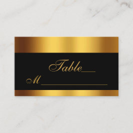 Luxuriöse Black Gold Calligraphy Border Wedding Platzkarte