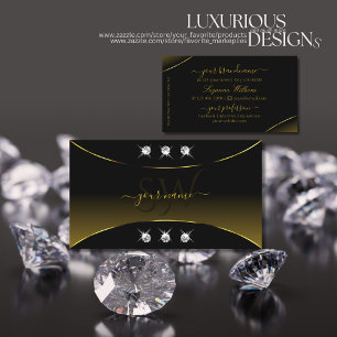 Luxuriöse Black Gold Decoder Diamanten und Monogra Visitenkarte