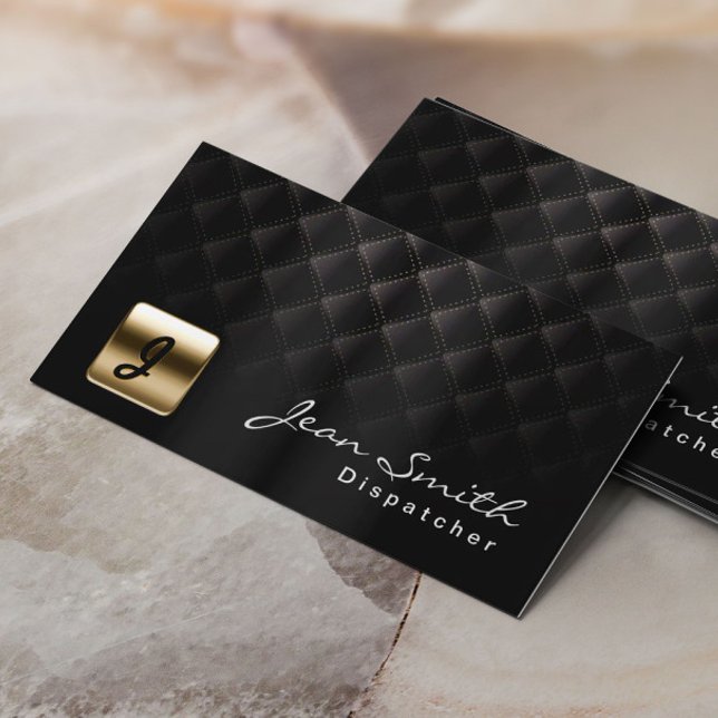 Luxuriöse Black & Gold Dispatcher Business Card Visitenkarte (Von Creator hochgeladen)