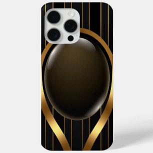 Luxuriöse Black & Gold gestreiftes iPhone 16 Fall Case-Mate iPhone Hülle