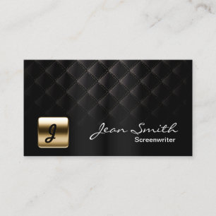Luxuriöse Black & Gold Screenwriter Business Card Visitenkarte