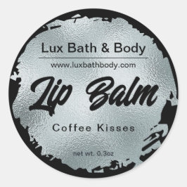 Luxuriöse Black Silver Foil Moderne Produktetikett Runder Aufkleber