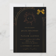 Luxuriöse Black-Tie-Einladung mit goldenem Band