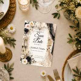Luxuriöse Black-Tie-Eleganz-Hochzeit Save The Date