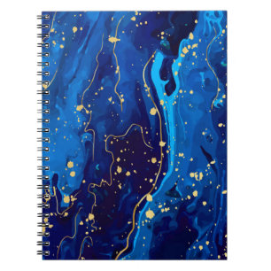Luxuriöse Blue Gold Marmor Texture Notizblock