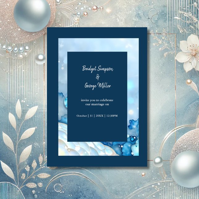 Luxuriöse Blue Watercolor Abstrakt Pearlescent (Von Creator hochgeladen)