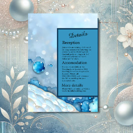Luxuriöse Blue Watercolor Abstrakt Pearlescent Begleitkarte