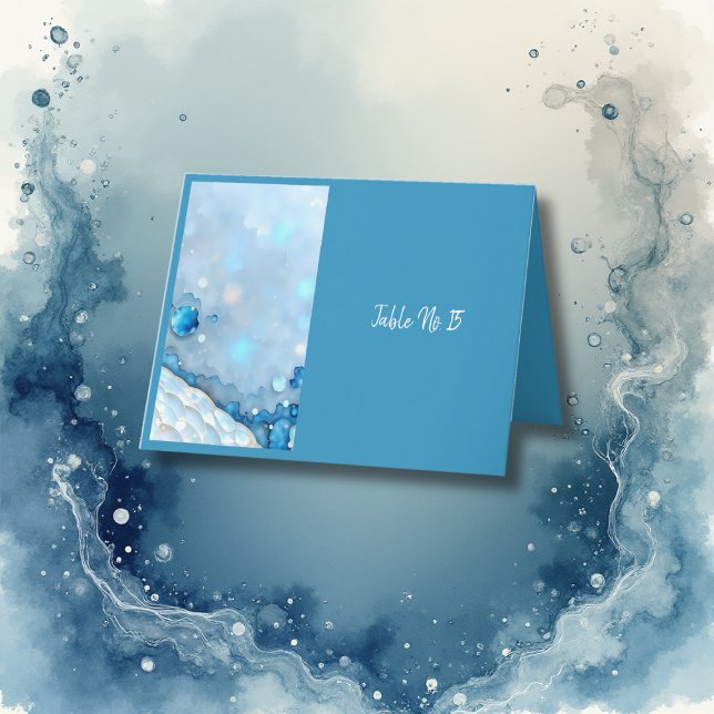 Luxuriöse Blue Watercolor Abstrakt Pearlescent Dankeskarte (Von Creator hochgeladen)